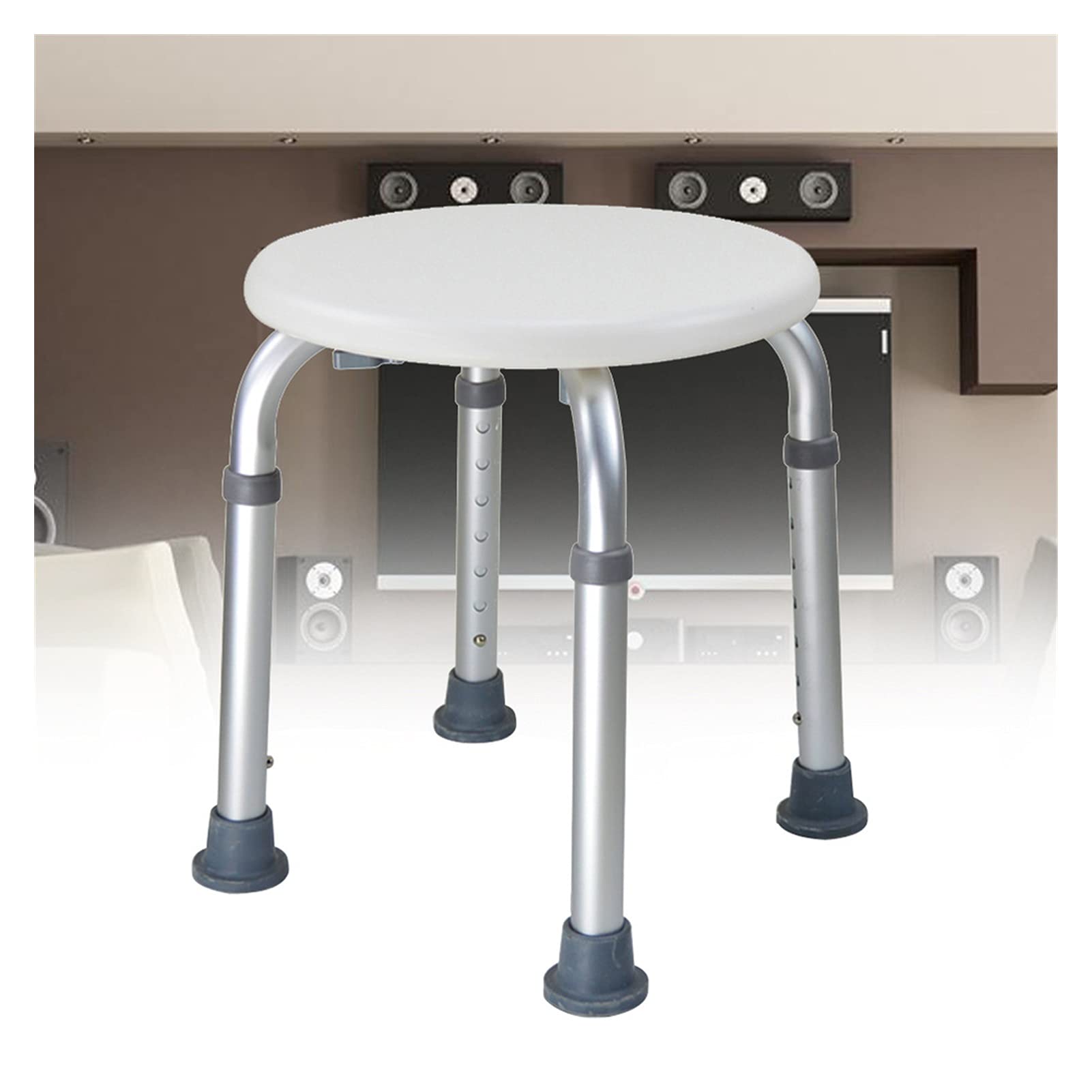 Uongfi Adjustable Shower Chair - 8 Height Settings Non-Slip Bath Bench with Rubber Feet for Elderly & Disabled - Sturdy Bathtub Stool Seat for Safe Bathing (Large Size) - Ideal for Seniors, Post-Surgery Recovery & Accessible Bathrooms