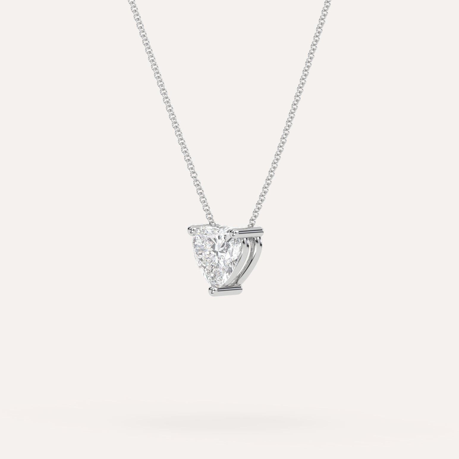 2 Carat Heart-Shaped Floating Diamond Necklace for Women - Elegant 14K Gold Pendant for Valentine's Day, Anniversary & Romantic Gifts