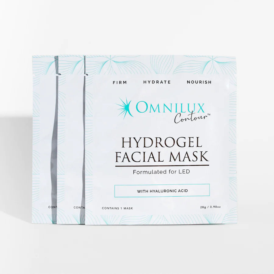 Omnilux Contour Hydrogel Facial Mask - Anti-Aging & Skin Rejuvenation Treatment (Pack of 6 or 12) for Glowing Skin at Home Spa & Self-Care Routine