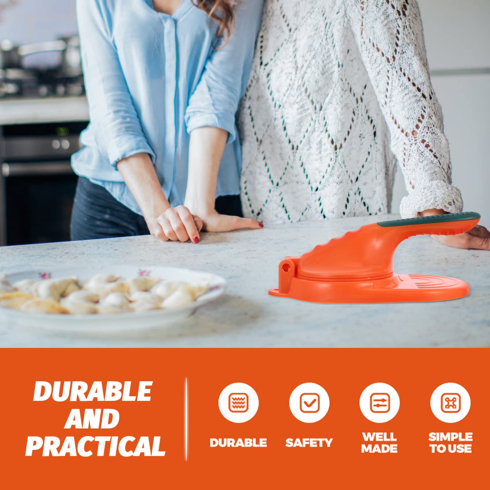 2-Piece Dumpling Press Set - Stainless Steel Dumpling Maker & Wrapper Tool for Homemade Dumplings, Gyoza, Empanadas - Perfect for Asian Cooking, Family Meals & Kitchen Accessories