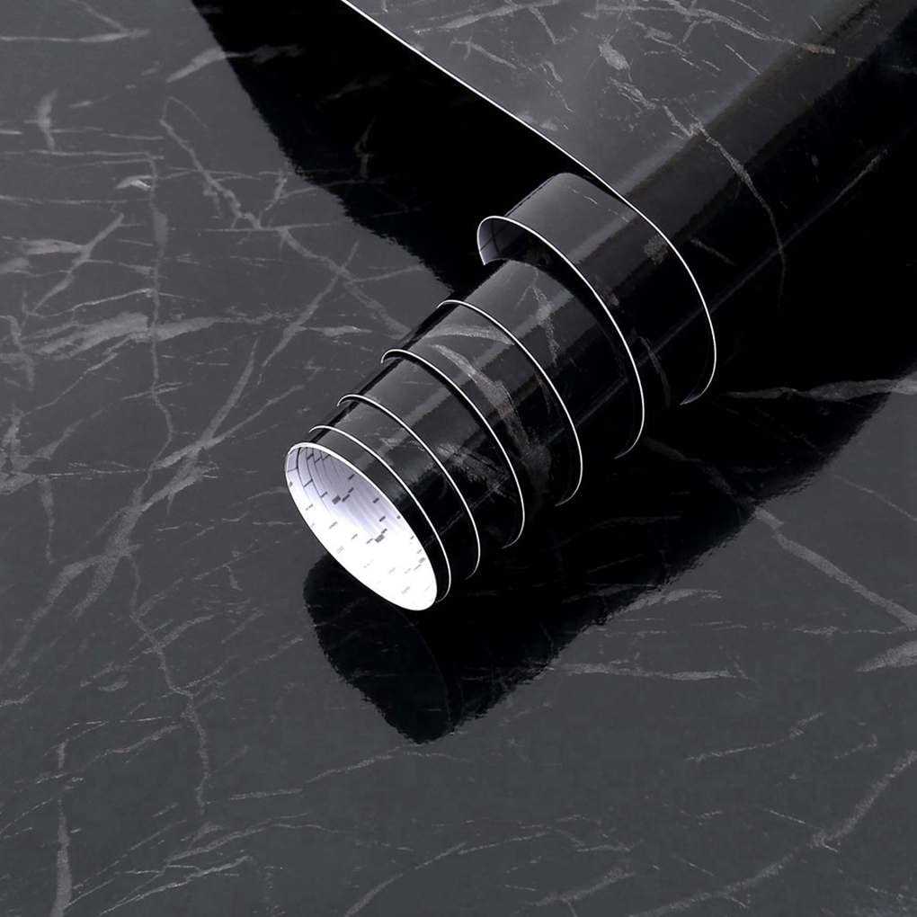Arthome Black Marble Peel and Stick Wallpaper - 17x240 Inches Self-Adhesive Vinyl Film | Easy to Clean Marble Contact Paper for Furniture, Countertops & Walls | Perfect for Kitchen Backsplash, Bathroom Decor & Vintage Style Home Renovation