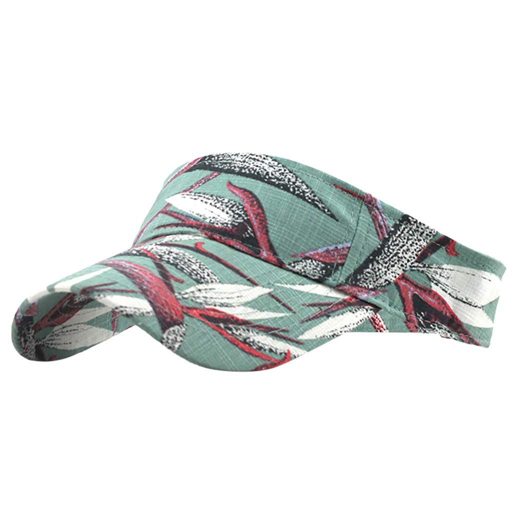 Unisex Adjustable Washed Canvas Sun Hat - Printed Visor Outdoor Cap for Men & Women - Perfect for Beach, Hiking, and Summer Activities