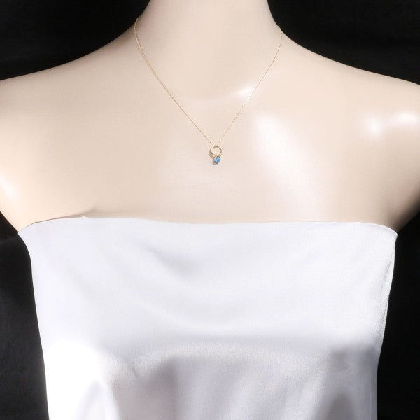 18K Yellow Gold Turquoise Necklace for Women | Handmade Genuine Turquoise Pendant | Elegant Jewelry Gift for Birthday, Anniversary & Special Occasions