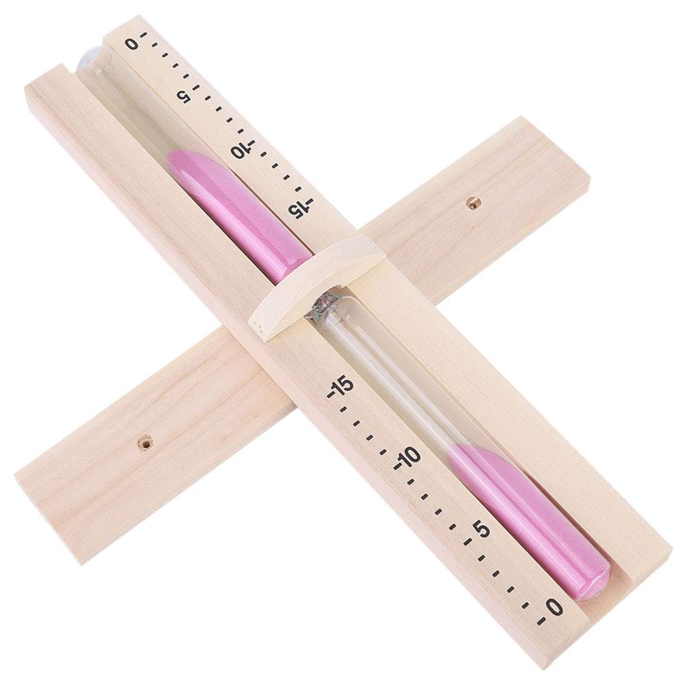 15-Minute Sauna Sand Timer Hourglass - Wooden Wall-Mounted Sauna Clock with Pink Sands for Home Spa, Steam Room & Relaxation Therapy
