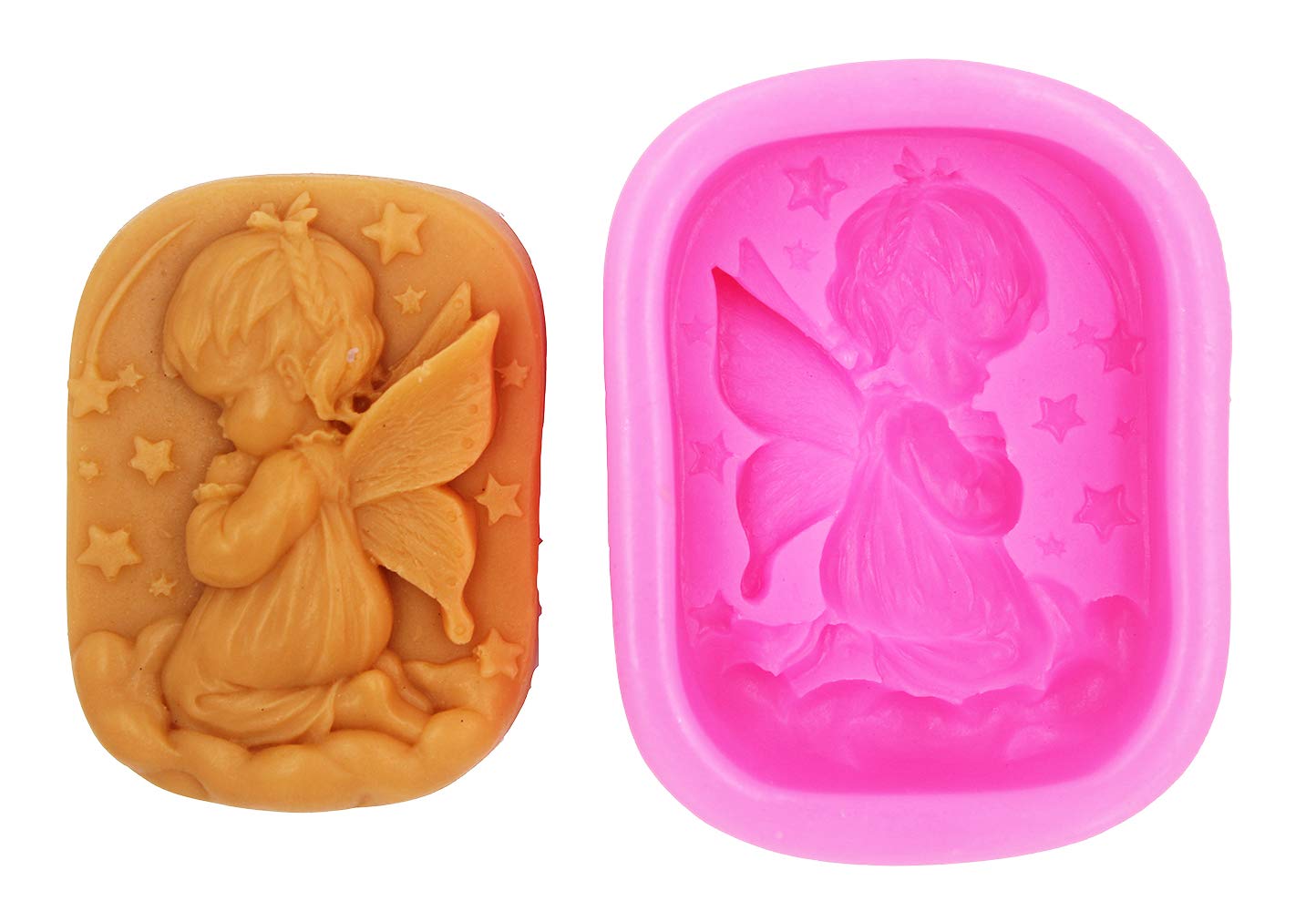 Longzang Praying Angel Silicone Mold for DIY Soap Making - High-Quality Craft Silicone Mold for Handmade Soap, Candles & Resin Art (S262) - Perfect for Christmas Gifts, Home Decor & Craft Projects
