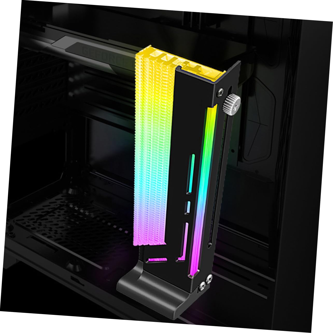 OSALADI 8pcs Aluminum Alloy GPU Bracket Stand - Vertical Graphics Card Holder for PC Build, LED Support, Computer Frame Mount - Perfect for Gaming Rigs, Mining Rigs & Workstation Setups