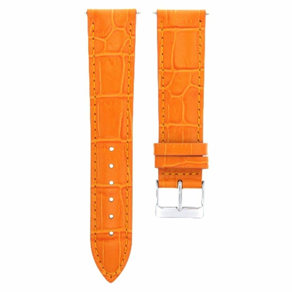 **18mm Italian Genuine Leather Watch Band Strap - Compatible with Rolex Cellini - Orange - Premium Replacement for Luxury Watches | Perfect for Business, Casual & Formal Occasions**