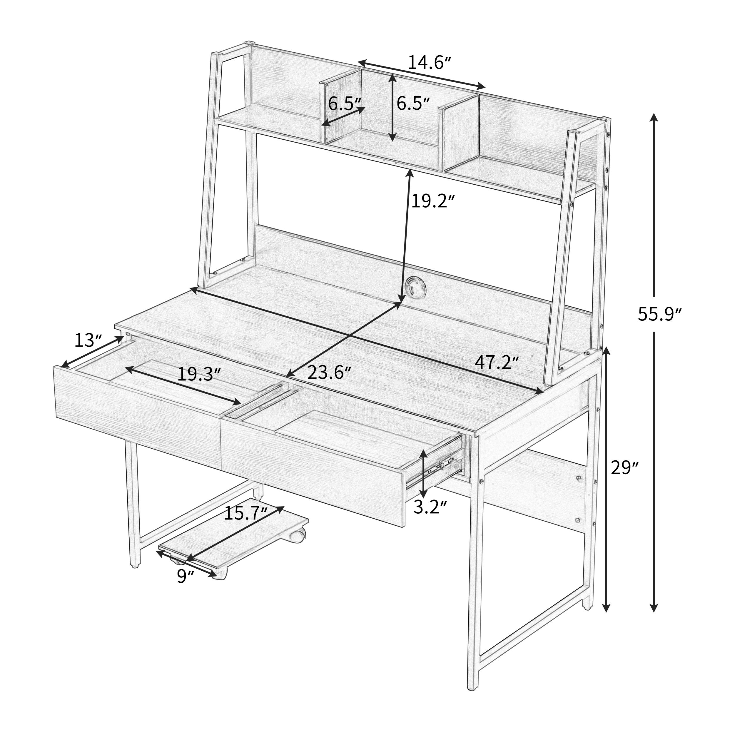 Modern Computer Desk with CPU Stand & Storage - Home Office & Study Workstation for Small Spaces