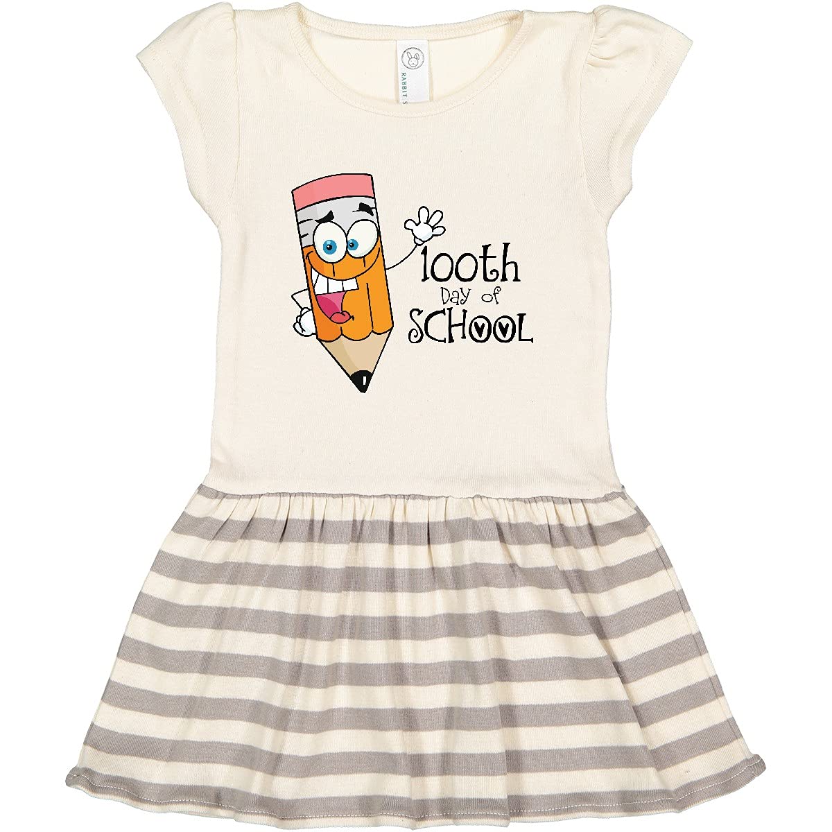 Inktastic 100th Day of School Pencil Print Toddler Dress - Cute First Day & School Celebration Outfit for Girls & Boys