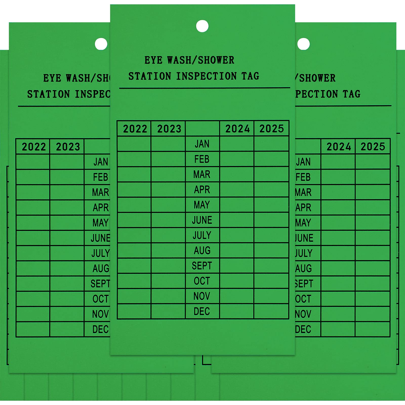50 Pcs Eye Wash Station Monthly Inspection Tags - 4-Year Maintenance Record Log for Indoor & Outdoor Safety Stations | OSHA Compliant Eye Wash Recharge & Inspection Tracking Stickers for Workplace Safety