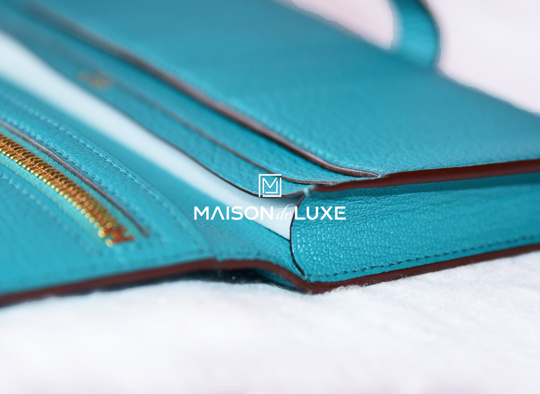 Hermes Blue Paon Green Chevre Bearn Long Wallet Clutch - Luxury Leather Wallet for Women, Perfect for Evening Events & Formal Occasions