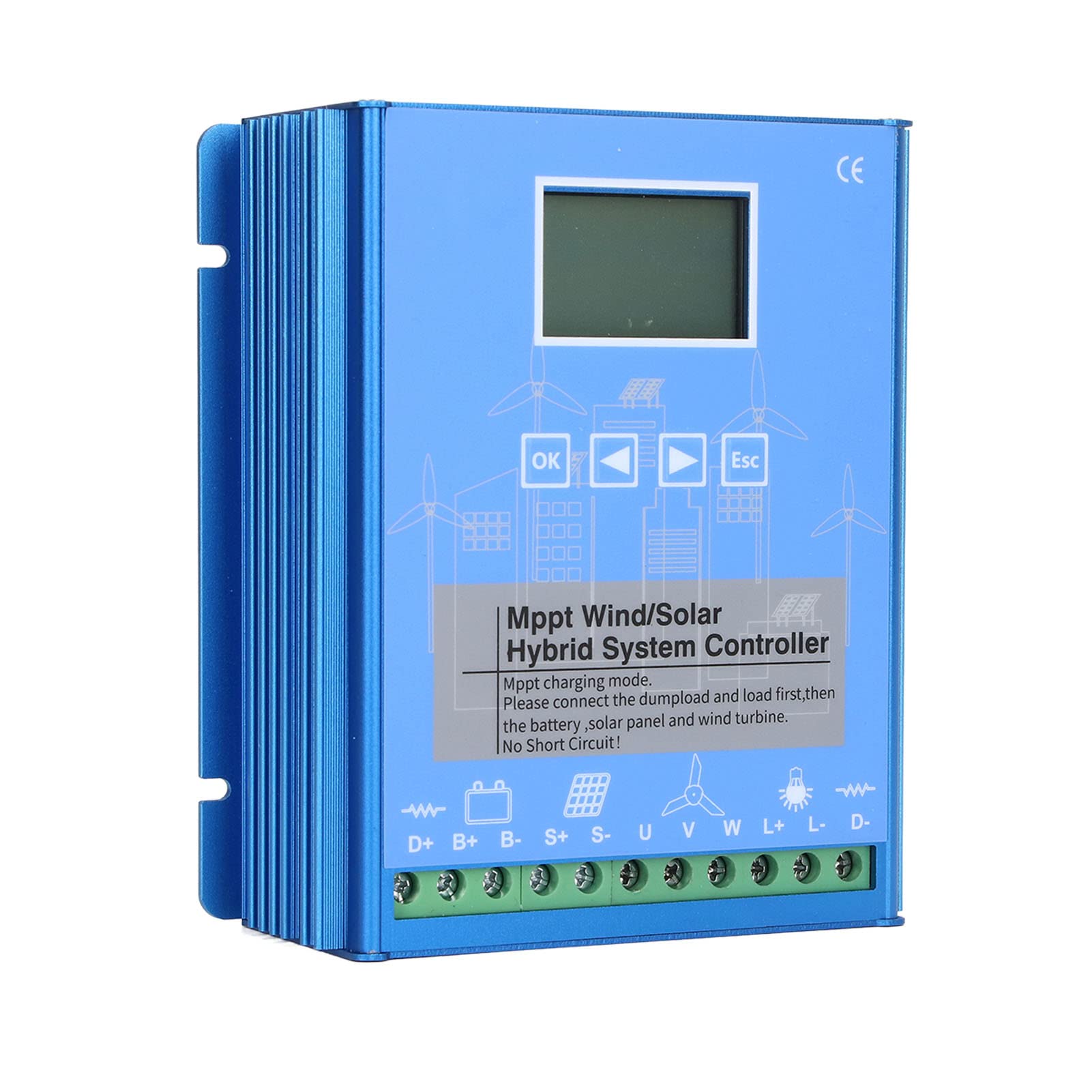 Wind Solar Hybrid MPPT Charge Controller - 12V/24V Dual Battery Regulator for Solar Panel System | Perfect for Off-Grid Power, RV, Marine & Home Use
