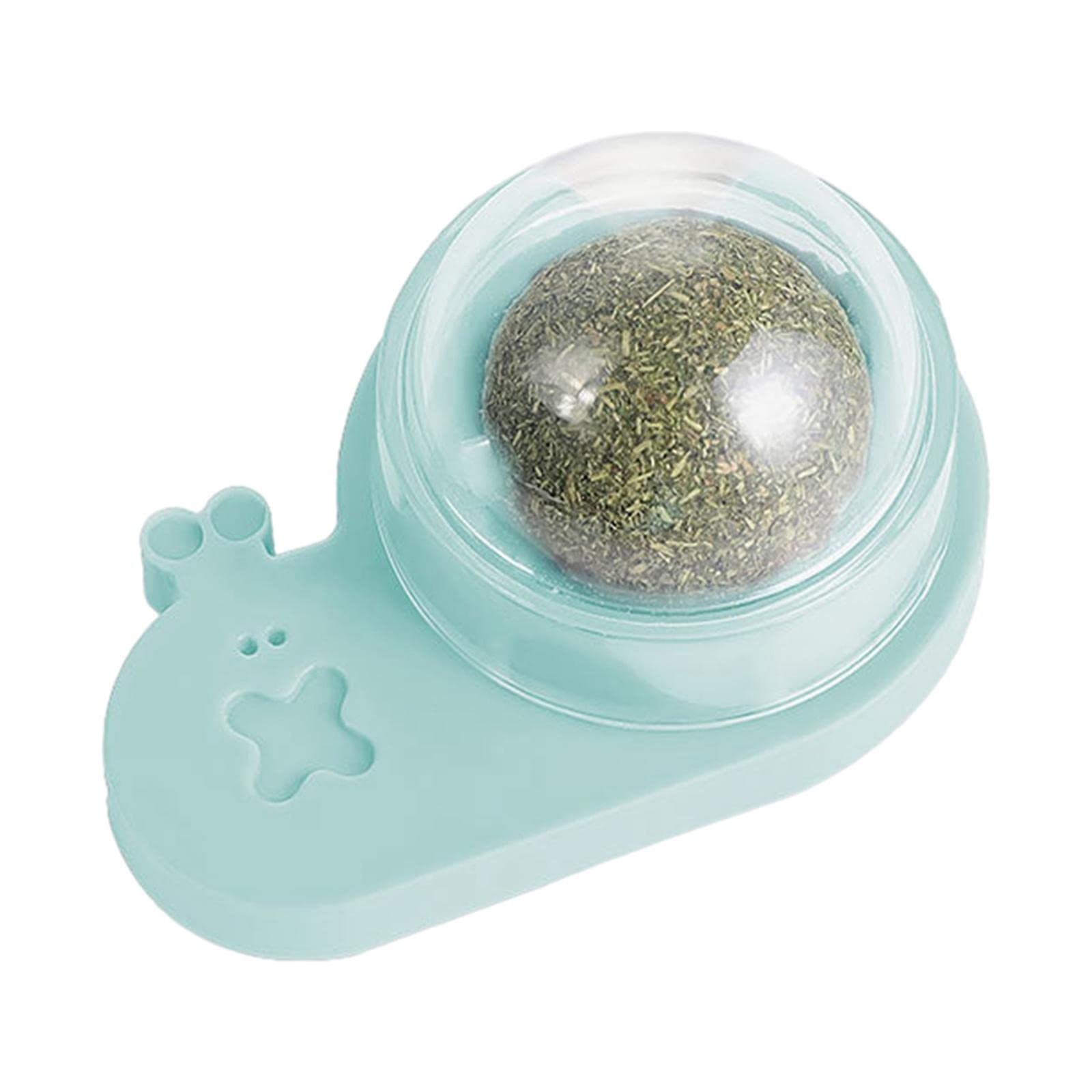 360° Rotatable Mini Catnip Ball Toy - Interactive Chew Toy for Kittens, Dental Care Cat Toy with Lid - Green Pet Supplies for Wall, Window & Table Play