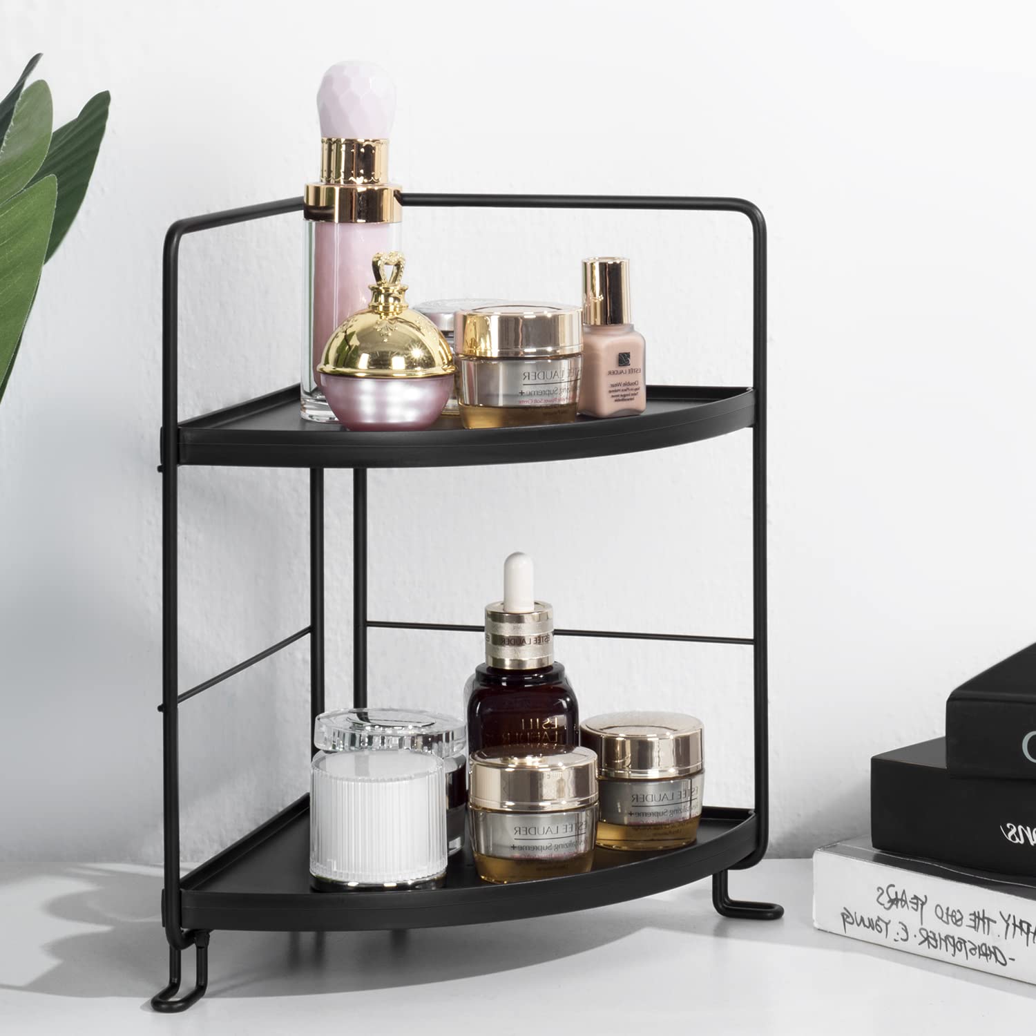 PAFISH 2-Tier Bathroom Organizer Countertop Shelf - Vanity Tray for Makeup, Cosmetics, Perfume & Skincare | Detachable Corner Shelf for Bathroom & Kitchen Storage | Perfect for Small Spaces, Countertop Organization & Home Decor