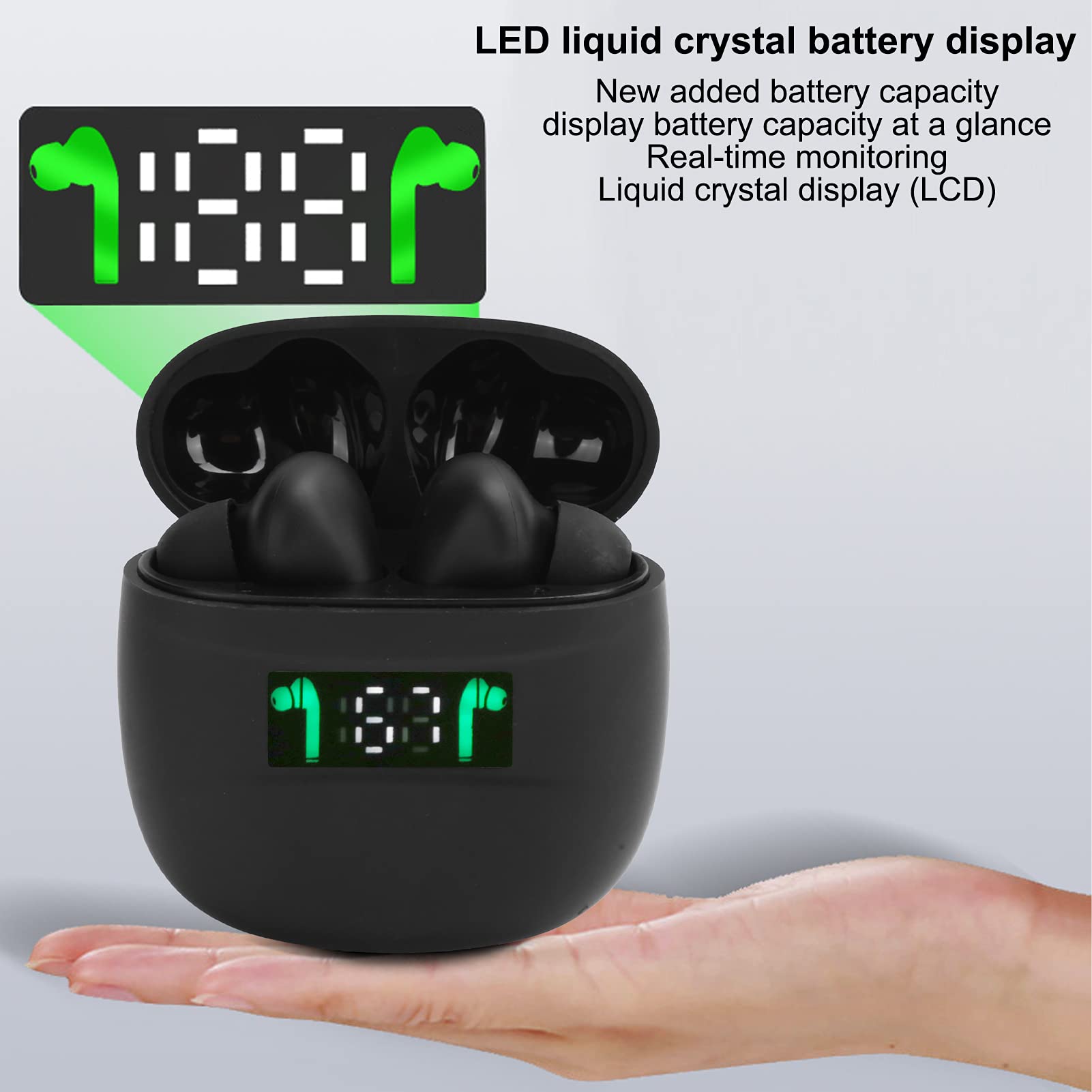J3 Pro Wireless Earbuds Bluetooth 5.0 with Touch Control, 30H Playtime Charging Case, Noise Cancelling Headphones for Music Lovers, Travel, Workout & Gym - Perfect for Commuting, Running and Outdoor Activities