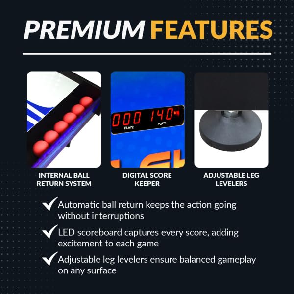 Hot Shot 8-Foot Arcade Ball Table - Fun Indoor Game for Family & Friends - Perfect for Game Rooms, Parties, and Recreation Centers
