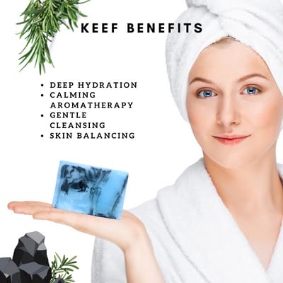 KEEF Activated Charcoal Detox Soap with Essential Oils, Cocoa Butter & Rosemary Extract | Deep Cleansing, Skin Brightening & Anti-Pollution Body Wash | Perfect for Acne-Prone Skin & Post-Workout Detox