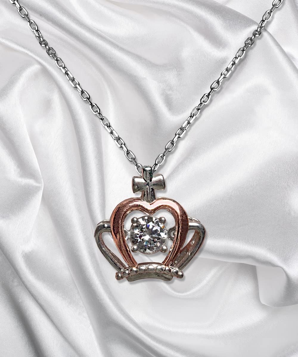 Zapbest Crown Pendant Necklace for Mom - Elegant Birthday & Mother's Day Gift from Son or Daughter | Perfect for Special Occasions & Daily Wear