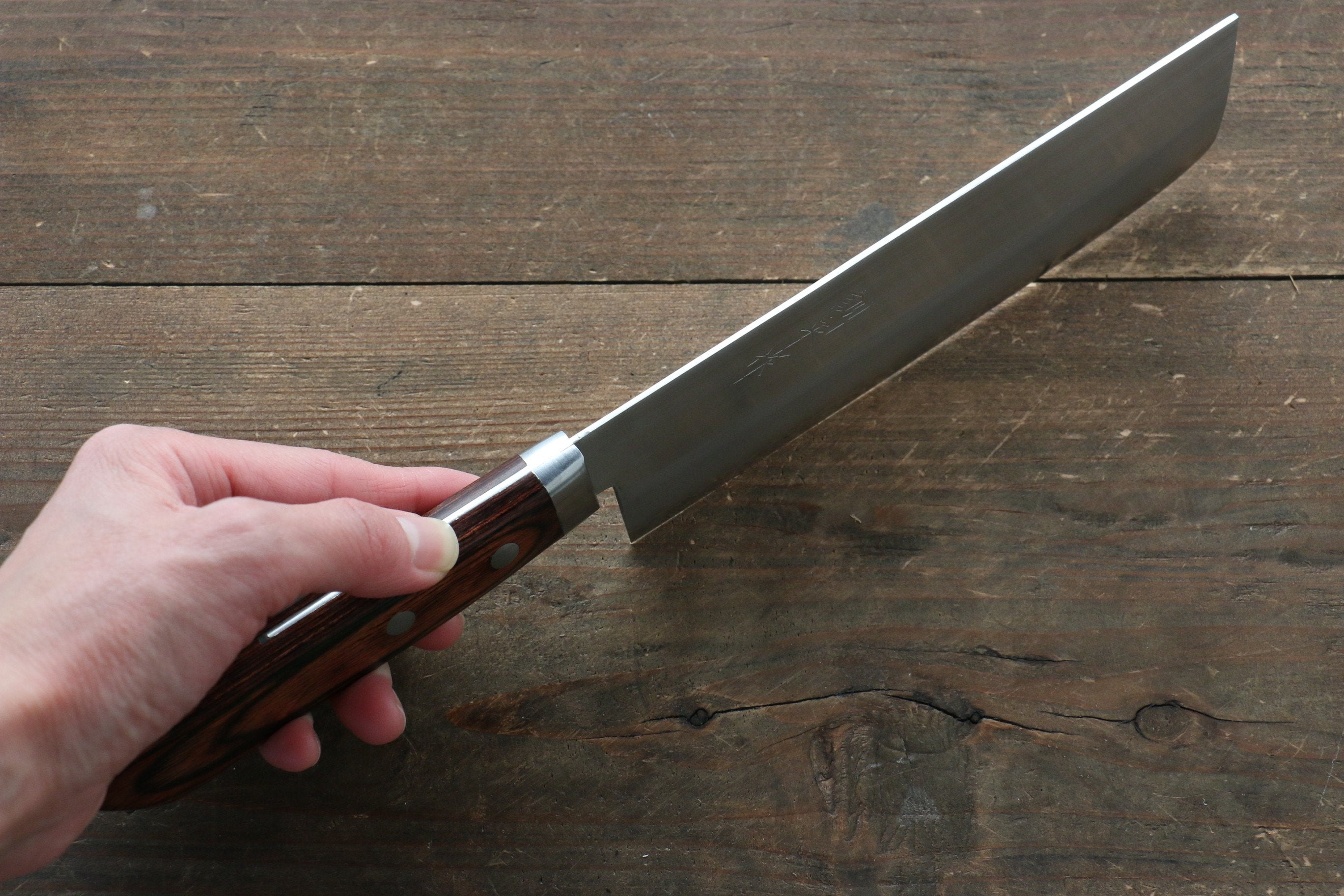Premium Kunihira VG1 Migaki Finished Usuba 165mm Japanese Kitchen Knife with Mahogany Handle - Professional Chef Knife for Sushi, Vegetables & Precision Cutting