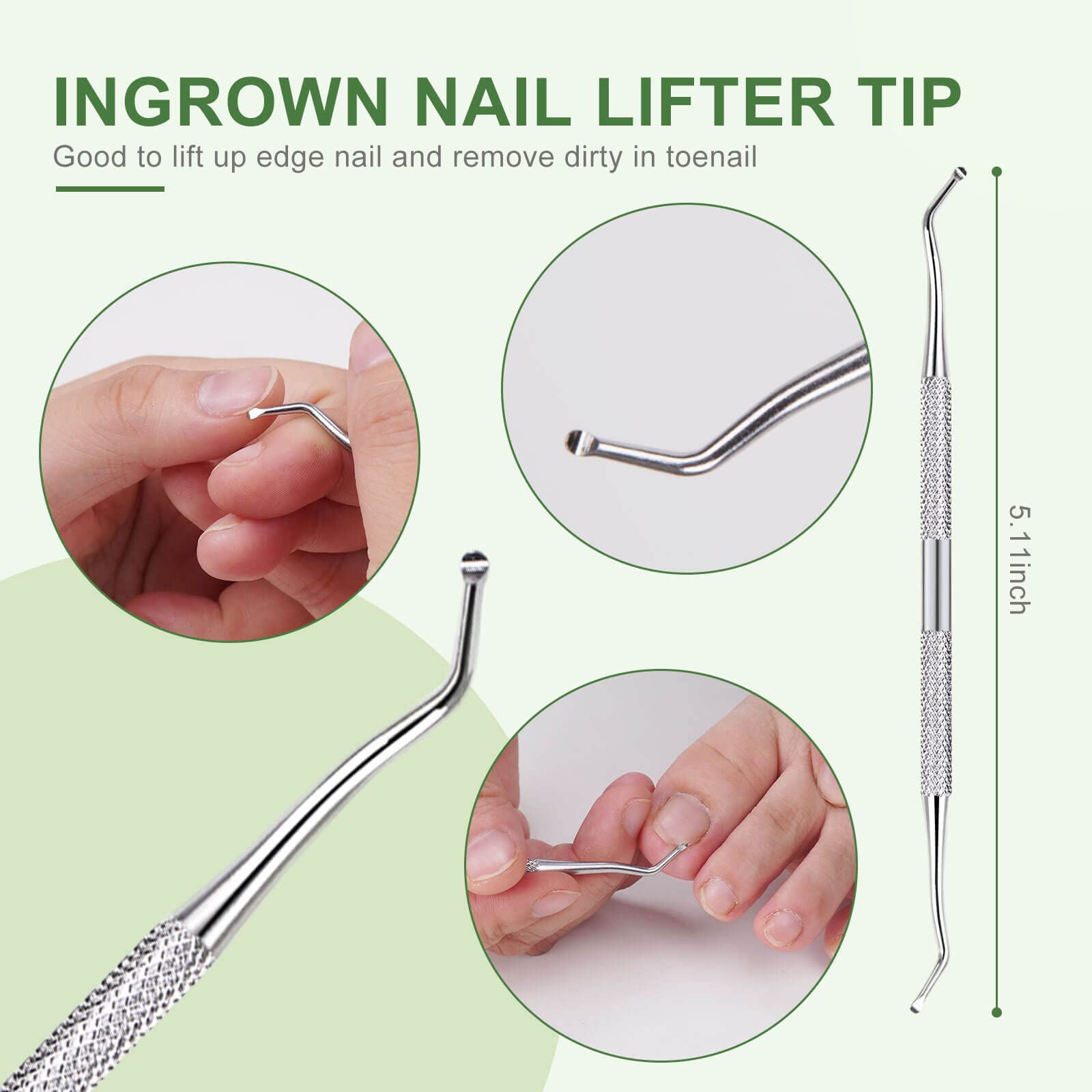 5 PCS Professional Stainless Steel Ingrown Toenail Removal Kit - Pedicure & Manicure Tools for Nail Correction, Pain Relief & Polish Care - Perfect for Home Nail Treatment & Salon Use