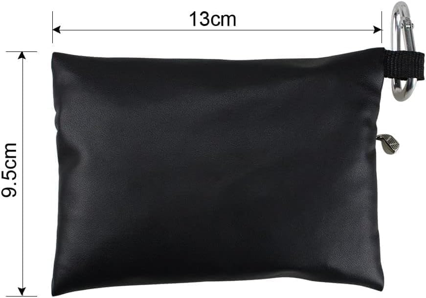 Premium Black Mini Golf Tee Pouch Bag - Durable Leather Golf Ball & Tee Storage with Zipper | Golf Club Accessories & Sports Supplies | Perfect for Golf Course, Driving Range & Travel Use