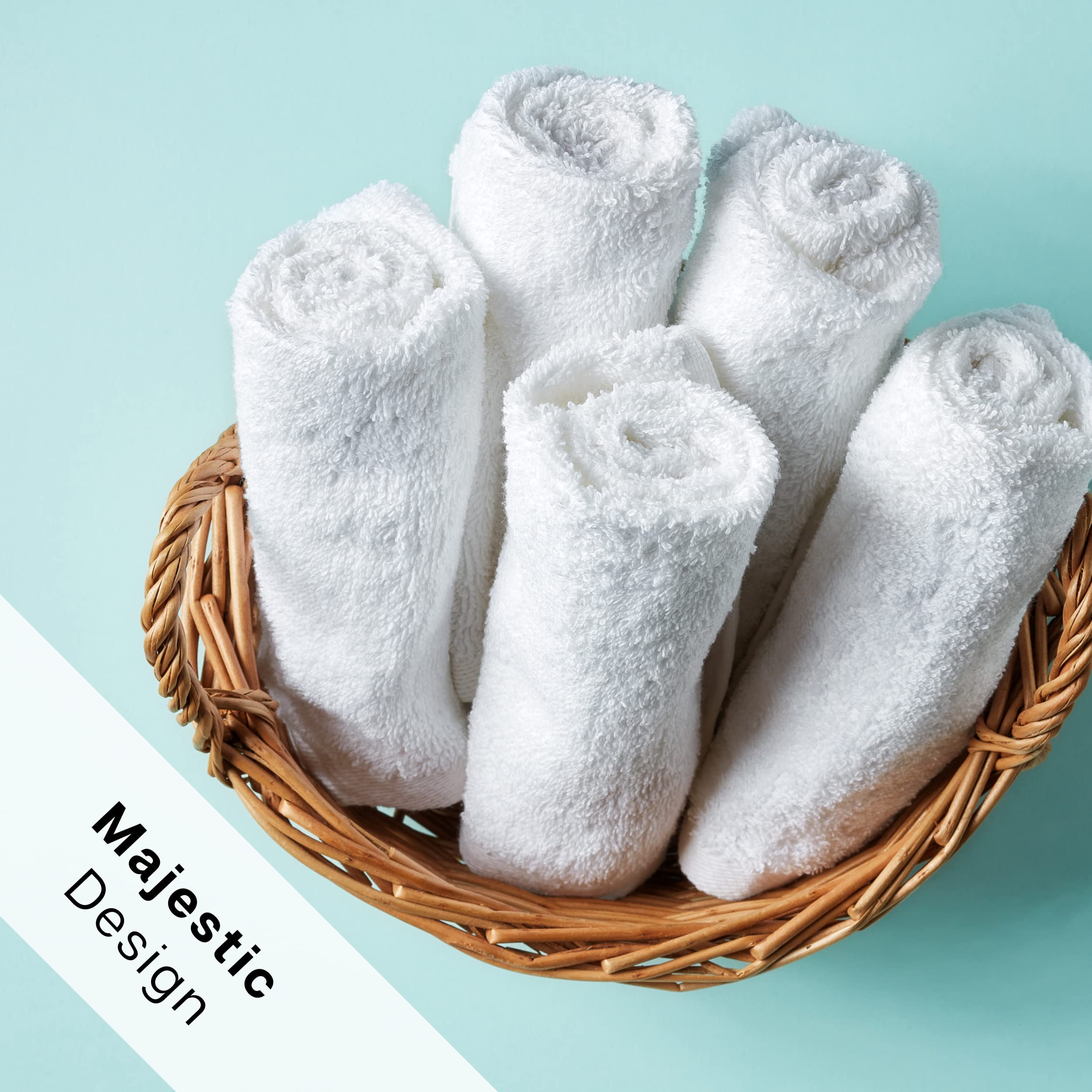 Premium White Cotton Washcloths Set - 300 Pack (12x12 inches) | Ultra Soft & Highly Absorbent Bath Towels for Face, Body & Spa | Bulk Wash Cloths for Hotels, Gyms, Salons & Home Use | Machine Washable & Durable (White, 300 Count)