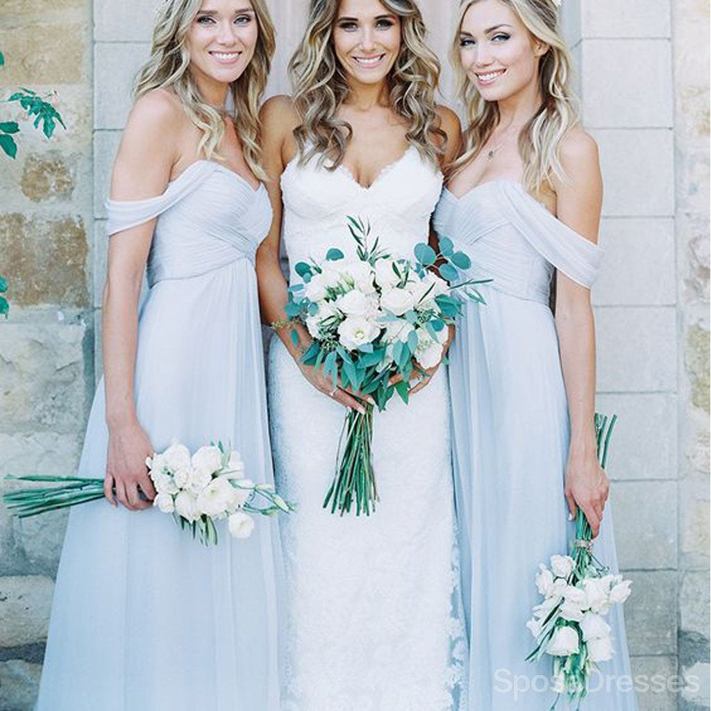 Light Blue Chiffon Sexy A-Line Floor-Length Bridesmaid Dress WG104 - Elegant Formal Wear for Weddings, Prom & Evening Events