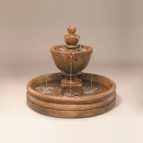Tuscany Garden Fountain with 46-Inch Basin - Fiore Stone Outdoor Water Feature for Patio, Garden Decor & Backyard Landscaping