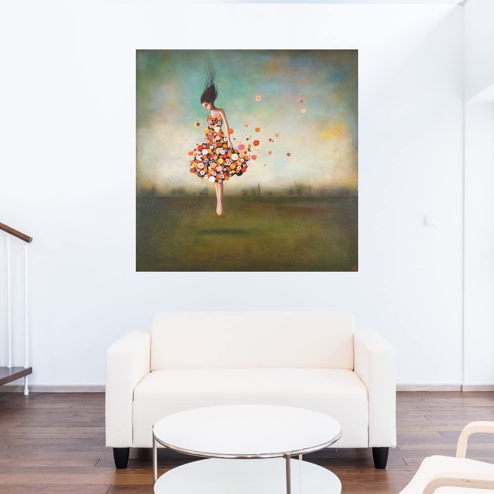 Boundlessness in Bloom - Premium Canvas Wall Art by Artist Duy Huynh - 32x32 Inch Ready-to-Hang Painting for Living Room, Bedroom, Office Decor - Modern Floral Home Decor for Housewarming Gifts & Interior Design