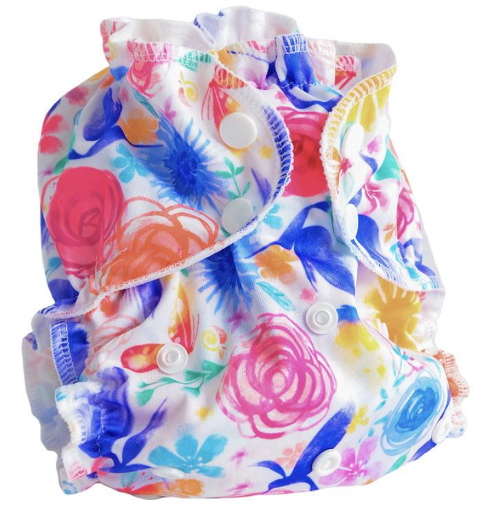 Apple Cheeks All-in-One Cloth Diaper One Size (6-35 lbs) - Eco-Friendly Reusable Baby Diapers for Daycare & Overnight Use