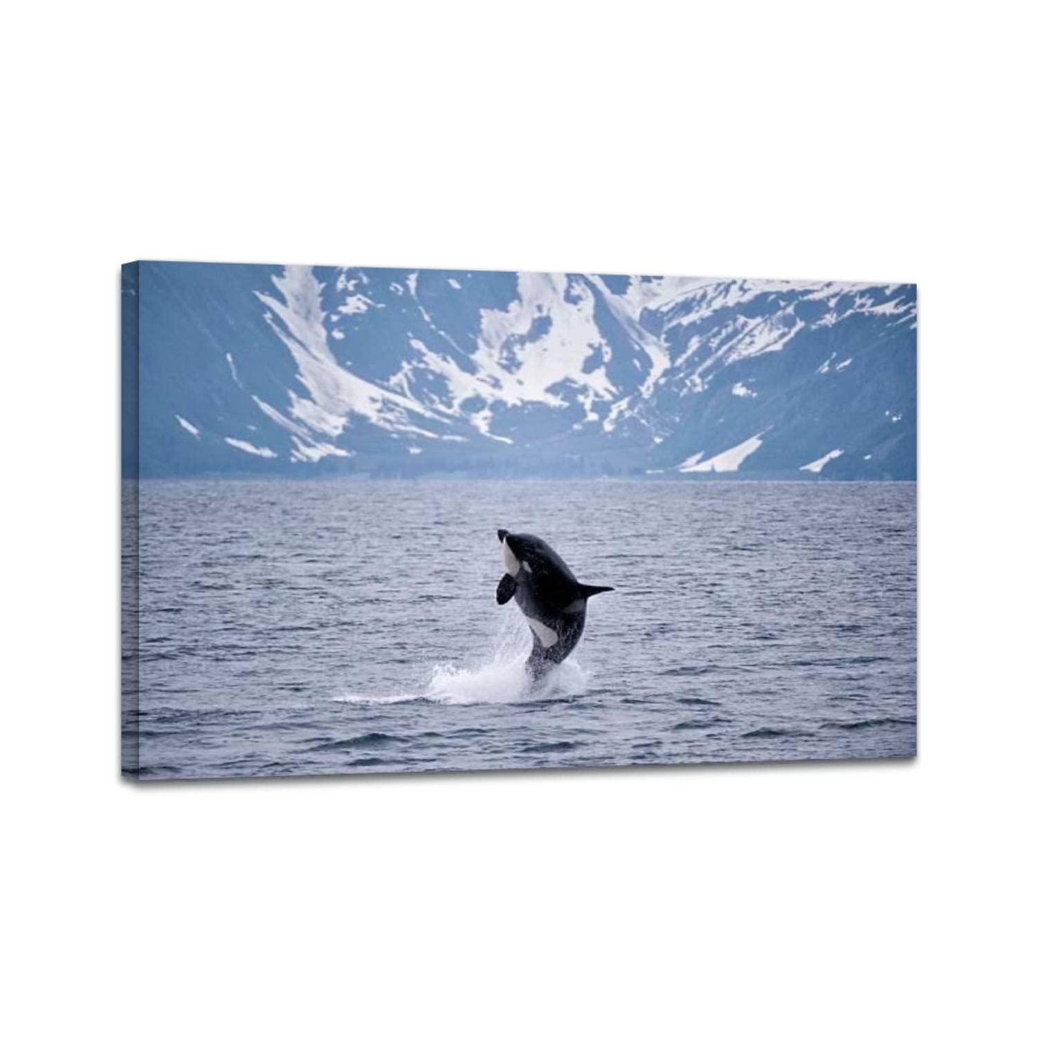 Free Willy Canvas Wall Art - Framed Ocean Whale Painting for Home Decor - Perfect for Bedroom, Living Room, Kitchen & Office Wall Decor | Coastal Theme & Marine Life Inspired Interior Design