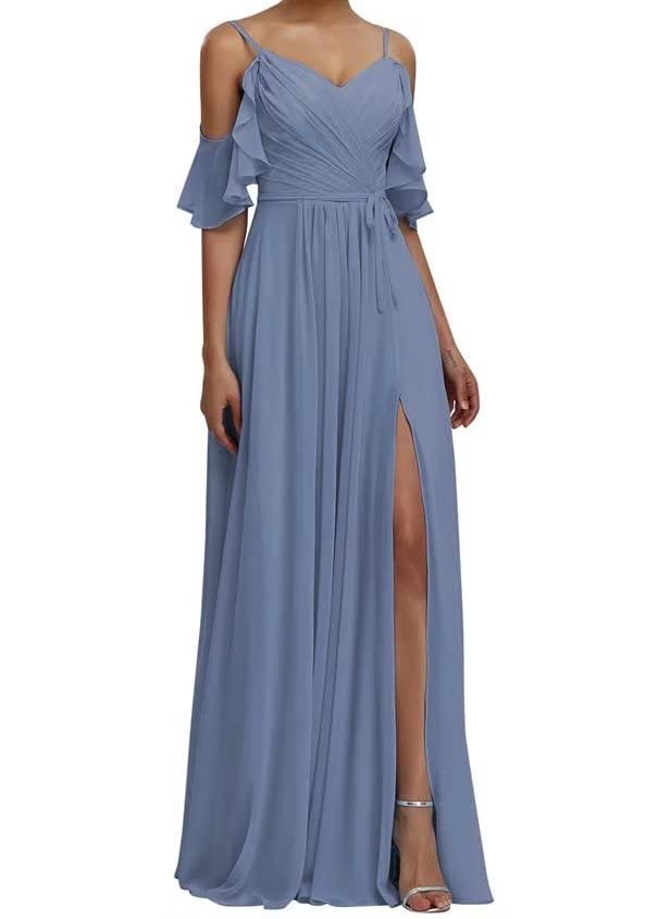 Olive Green Plus Size Bridesmaid Dresses for Women - Long Chiffon A-Line Prom Gown with Pockets | Formal Evening Party, Wedding Guest, Homecoming Dress | Elegant & Comfortable CO16-16W