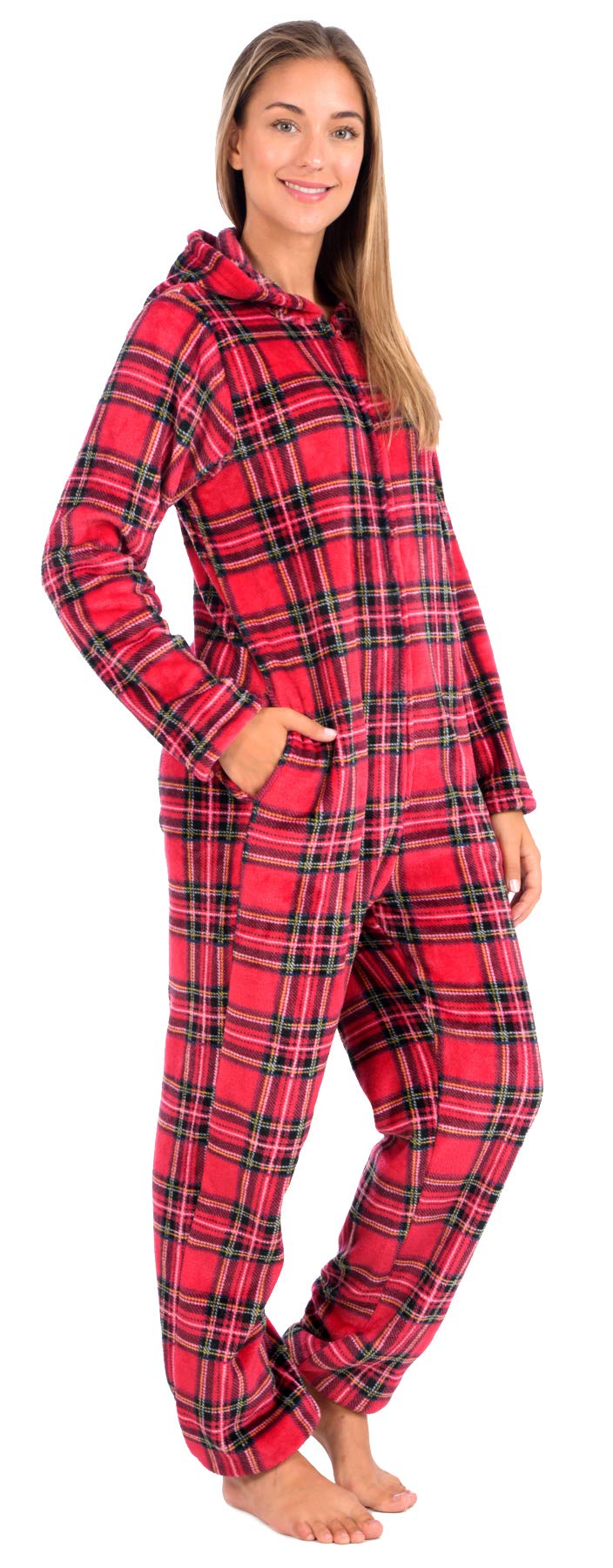 Body Candy Women's Plush Animal Hood Onesie Pajamas - Soft Fleece Adult Costume for Halloween, Christmas & Cozy Loungewear