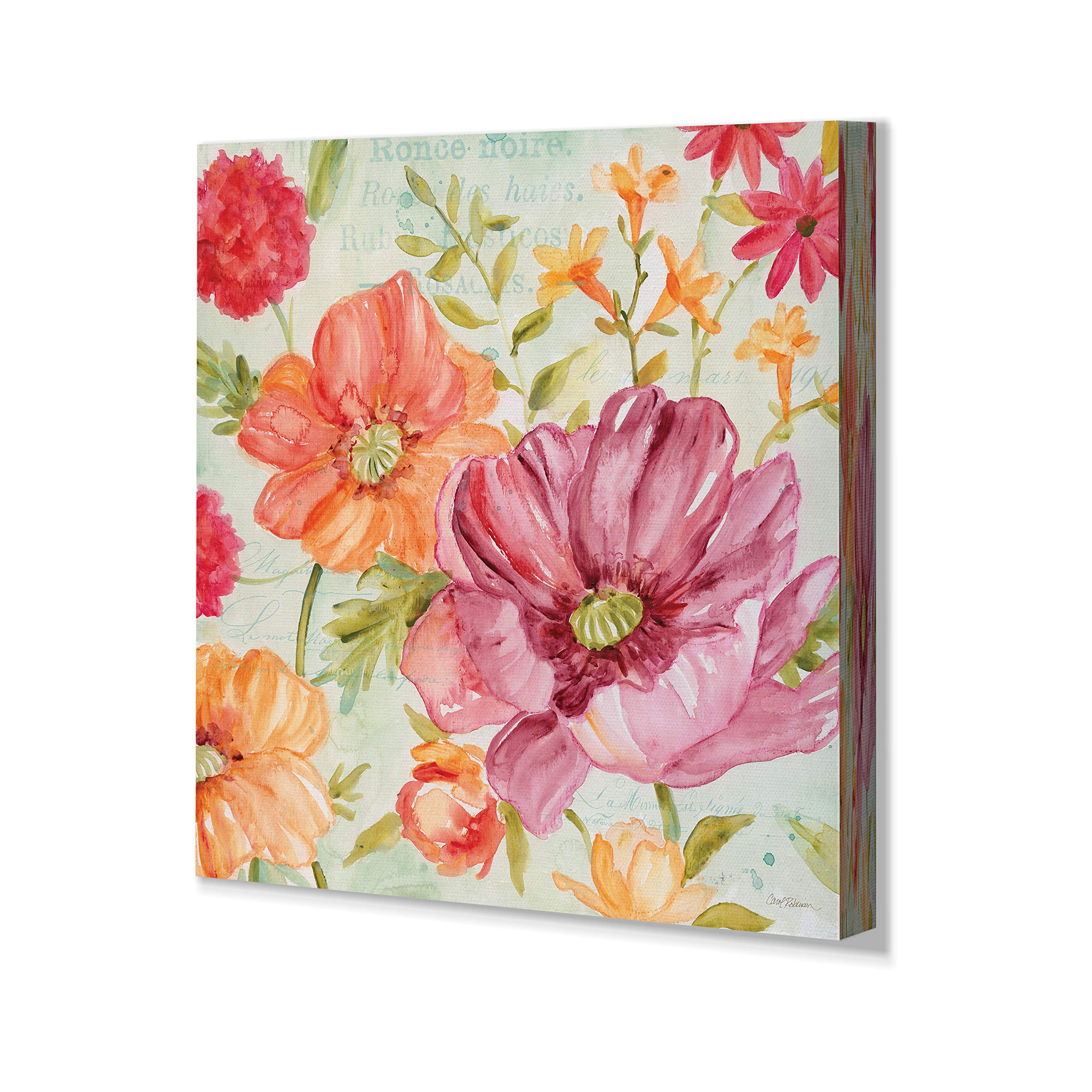 Pink & Orange Floral Canvas Wall Art - 16