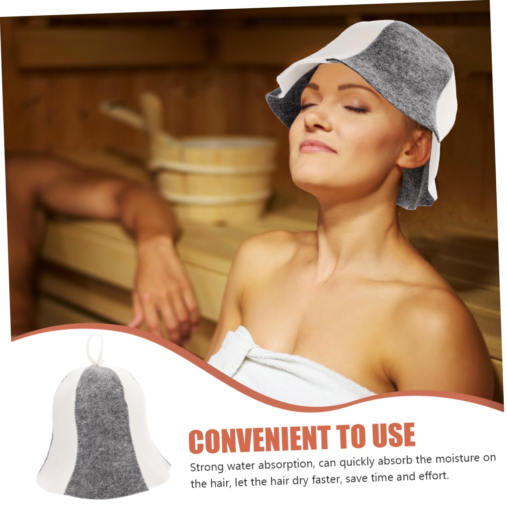 YARNOW 8-Pack Felt Sauna Hats for Men & Women - Breathable Shower Cap, Bathhouse Headwear, Spa Accessories, Water Absorbent Sleep Cap - Perfect for Sauna, Steam Room, Bathing & Relaxation at Home