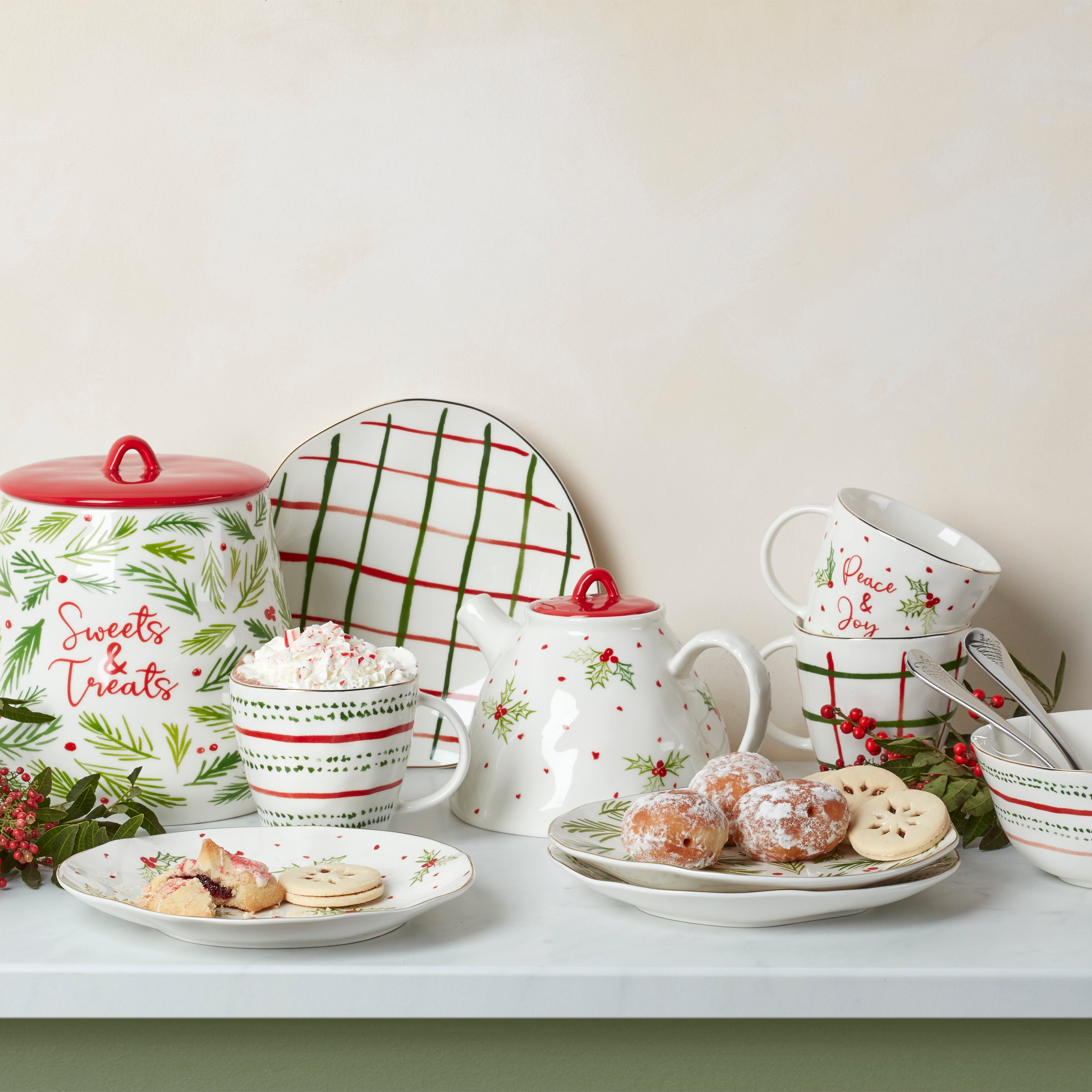 Bayberry 12-Piece Dessert Plate Set - Elegant Porcelain Dinnerware for Parties, Tea Time & Home Decor