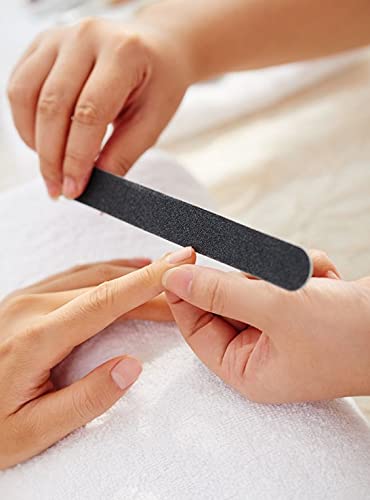 ALIS Professional Double-Sided Nail File for Shaping & Buffing - Black Curved Manicure & Nail Art Tool (1 Pack) | Perfect for Home Salon, Travel & Professional Nail Care