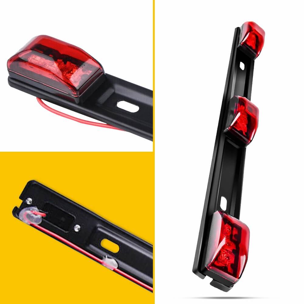 14.17 Inch Red LED Truck Trailer Light Bar with Stainless Steel Bracket - Waterproof & Durable for Semi Trucks, Trailers, RVs, ID Lights - Perfect for Night Driving & Road Safety