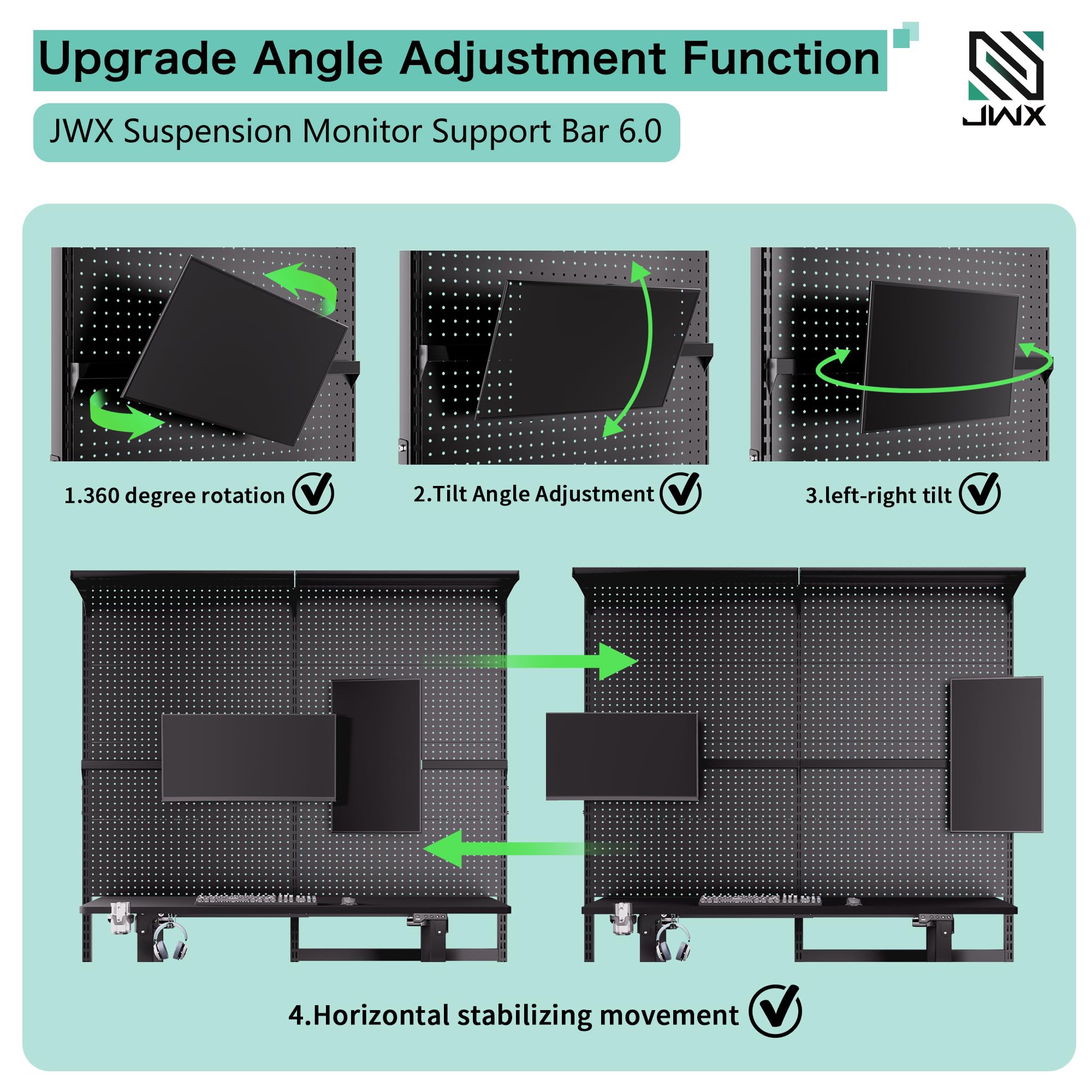 360° Rotating Gaming Monitor Mount for 14-32
