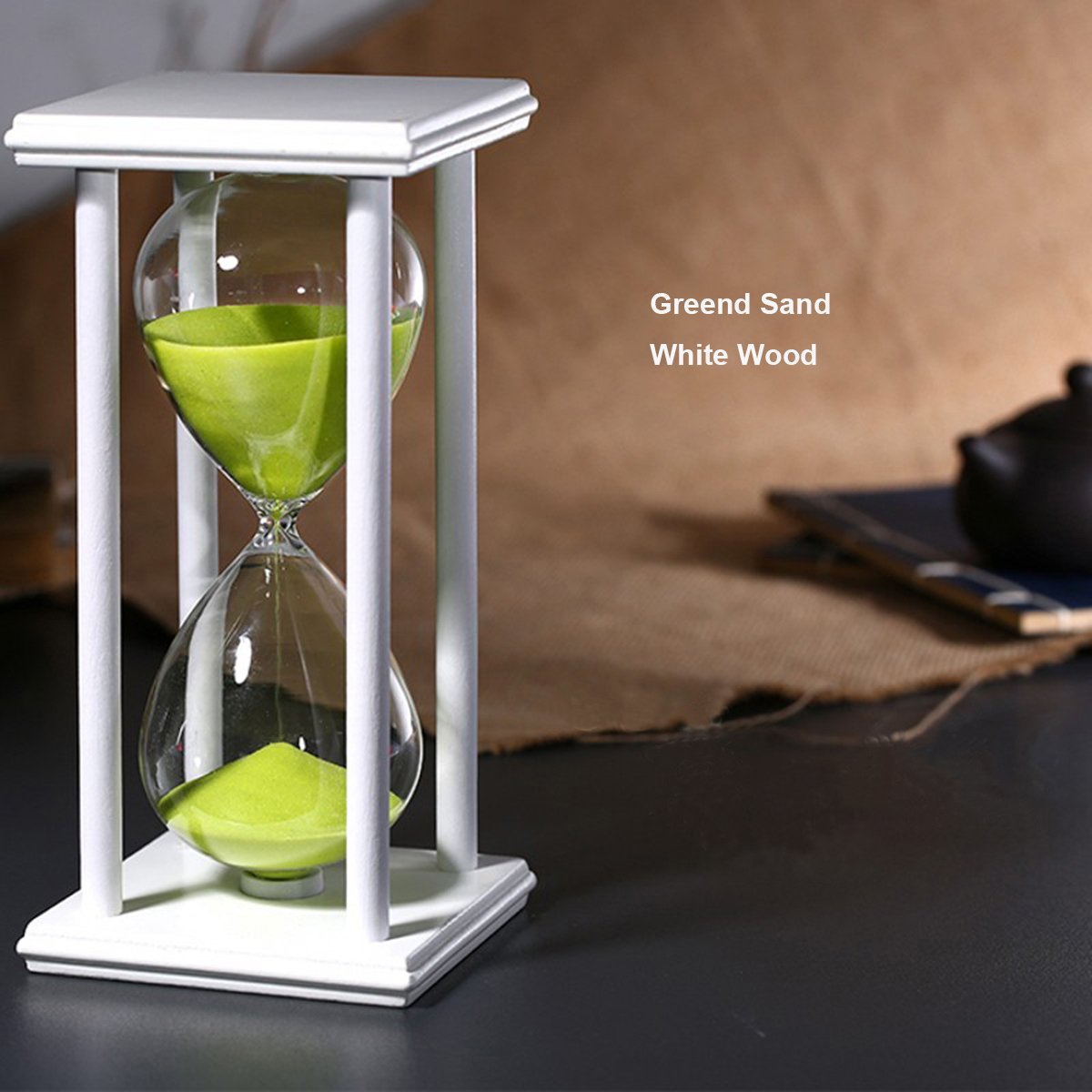 Teacher Created Resources 45 Minute Wooden Sand Timer - Classroom Hourglass with White Sand for Students | Perfect for Time Management, Tests, Games & Focus Activities