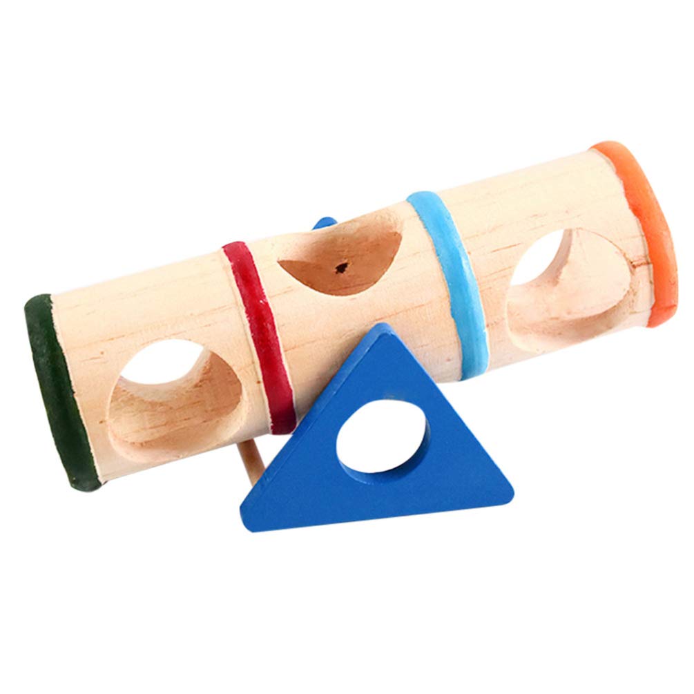 Balacoo Wooden Hamster Toys - Rainbow Colored Small Pet Chew Toys for Hamsters, Gerbils & Rodents | Safe & Natural Wooden Chew Toy for Dental Health | Perfect for Cage Enrichment & Playtime Activities