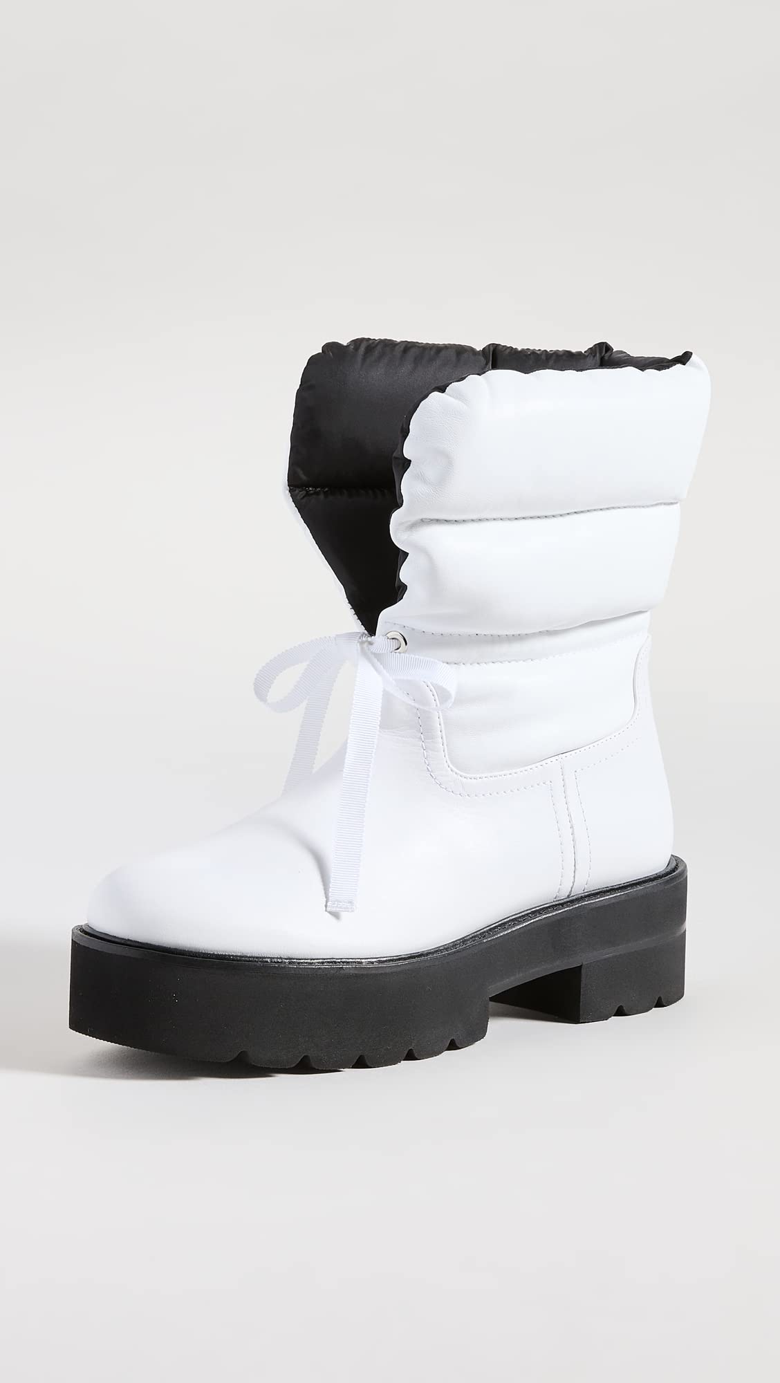 Stuart Weitzman Women's Tyler Ultralift Booties - White/Black - Size 6.5 Medium (US) | Comfortable Ankle Boots for Work, Casual Outfits & Fall/Winter Fashion