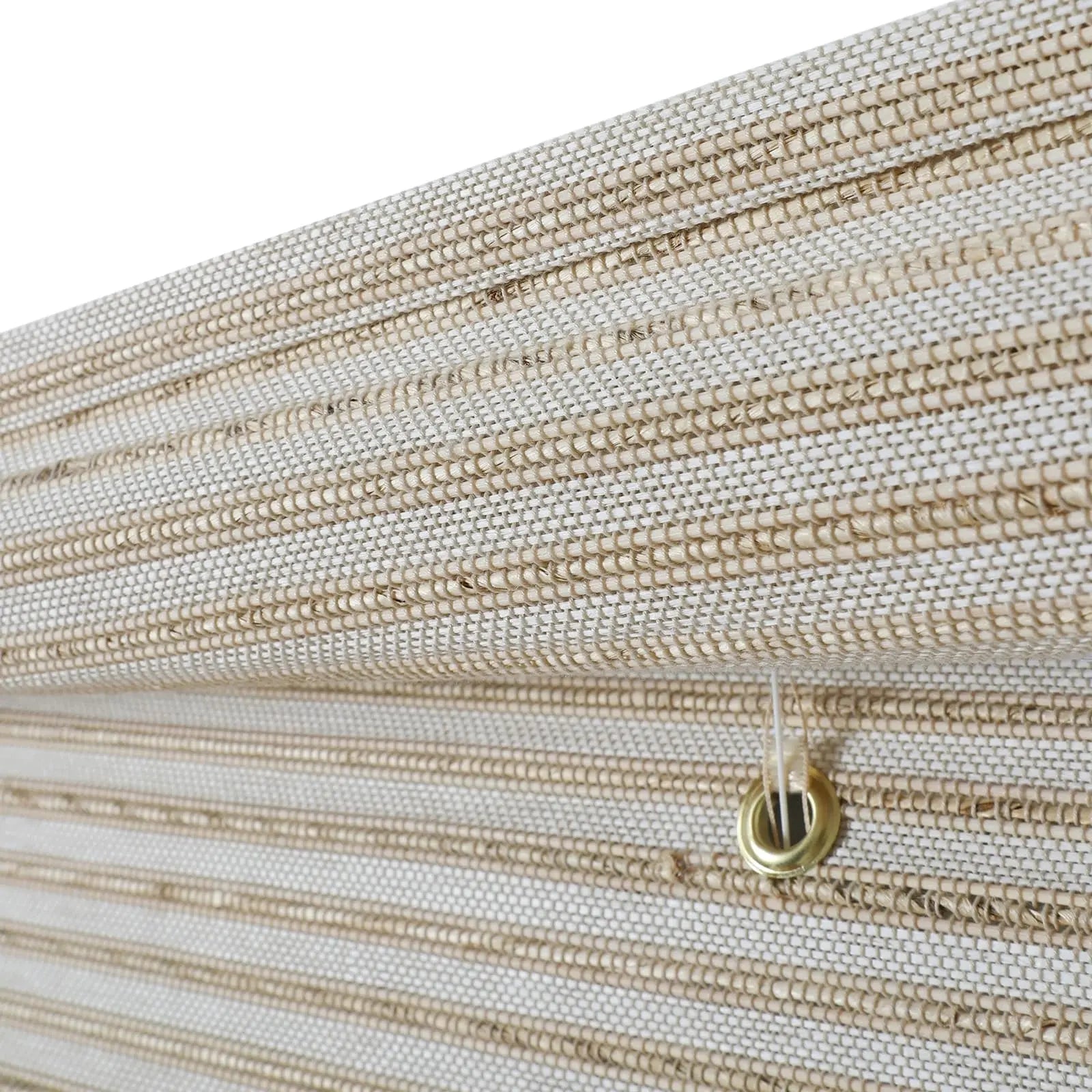 Natural Bamboo Woven Window Shade - Cream Color Eco-Friendly Roller Blind for Living Room & Bedroom Privacy & Sun Protection