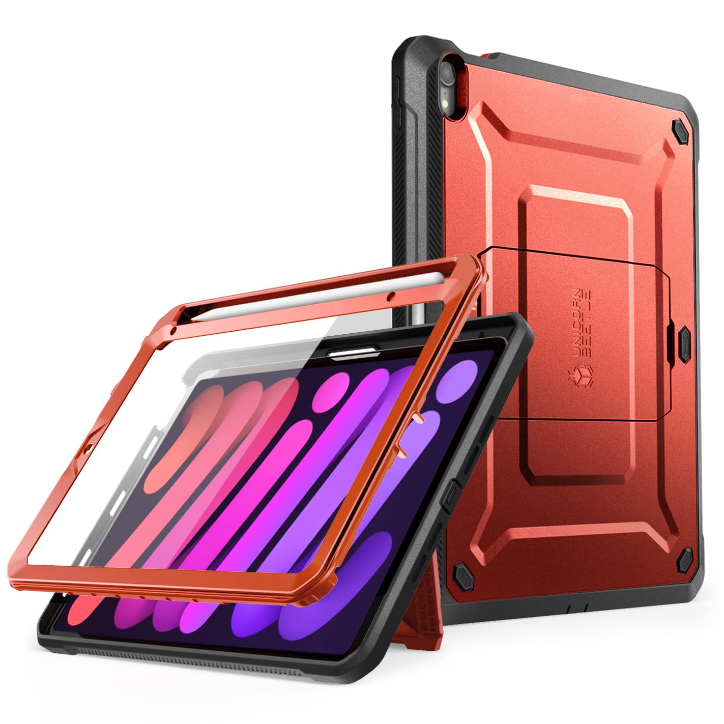 SUPCASE UB Pro iPad Mini 7 Case 2024 with Built-in Screen Protector, Pencil Holder & Stand - Compatible with iPad Mini 7th/6th Gen 8.3