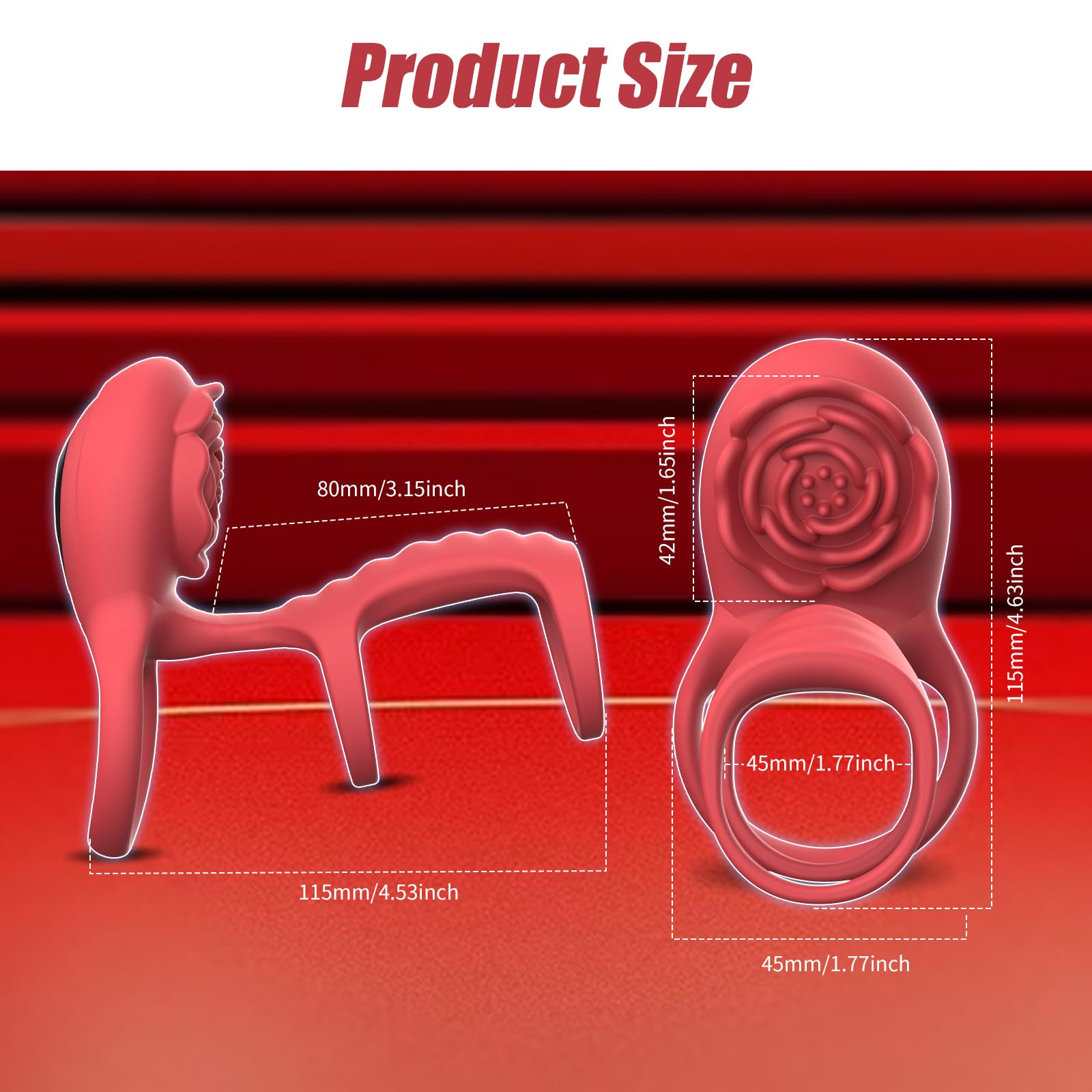 Premium Rose Vibrating Cock Ring - Remote Control Adult Sex Toy for Couples with 9 Vibration Modes, Clitoral & G-Spot Stimulation - Enhances Erection & Pleasure for Men & Women - Perfect for Romantic Nights & Spicing Up Your Sex Life