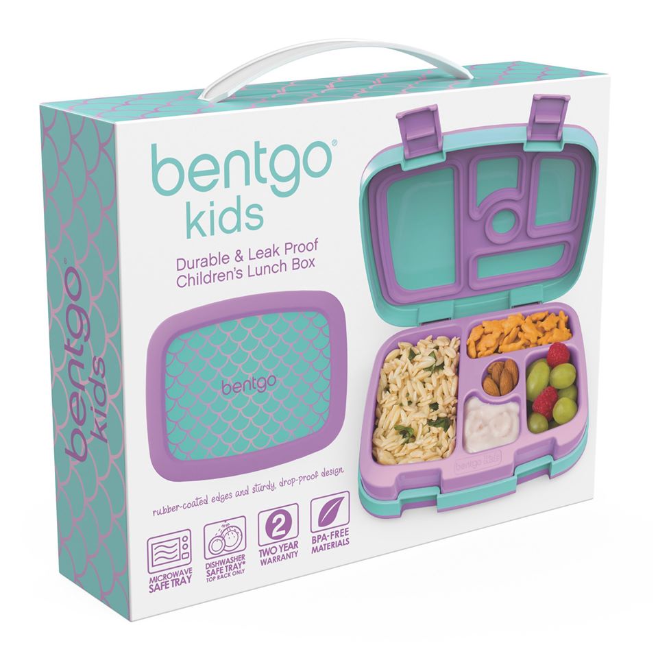 Bentgo Kids Lunch Box - Leak-Proof Mermaid Design Bento Box for School, Picnics & Travel | Durable & BPA-Free Food Container for Boys & Girls