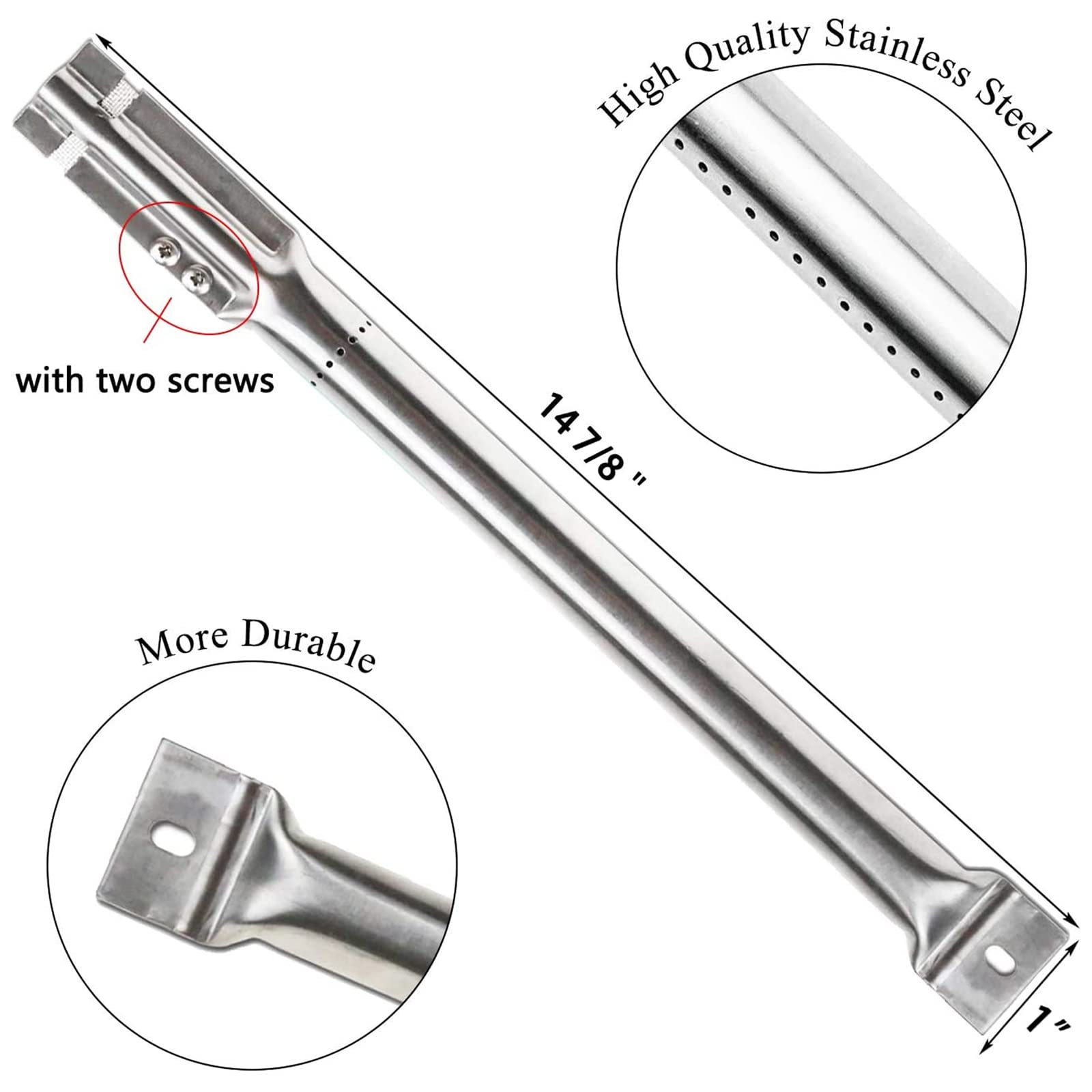 Hisencn Master Forge 1010037 & 1010048 Gas Grill Repair Kit - Stainless Steel Burners & Heat Plates Replacement Parts | Perfect for Backyard BBQs, Camping & Outdoor Cooking