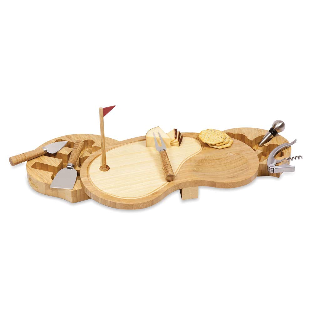Jewels By Lux Sand Trap Cutting Board with Wine & Cheese Tools - Perfect for Entertaining, Charcuterie Boards & Kitchen Decor