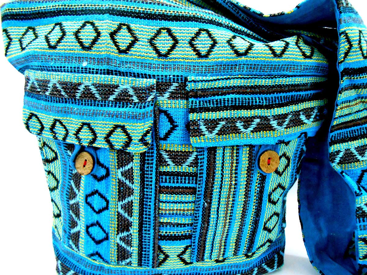 Stylish Multi-Color Cotton Woven Handmade Crossbody Bag for Women - Boho Hippie Shoulder Sling Purse - Perfect for Festivals, Travel & Everyday Use
