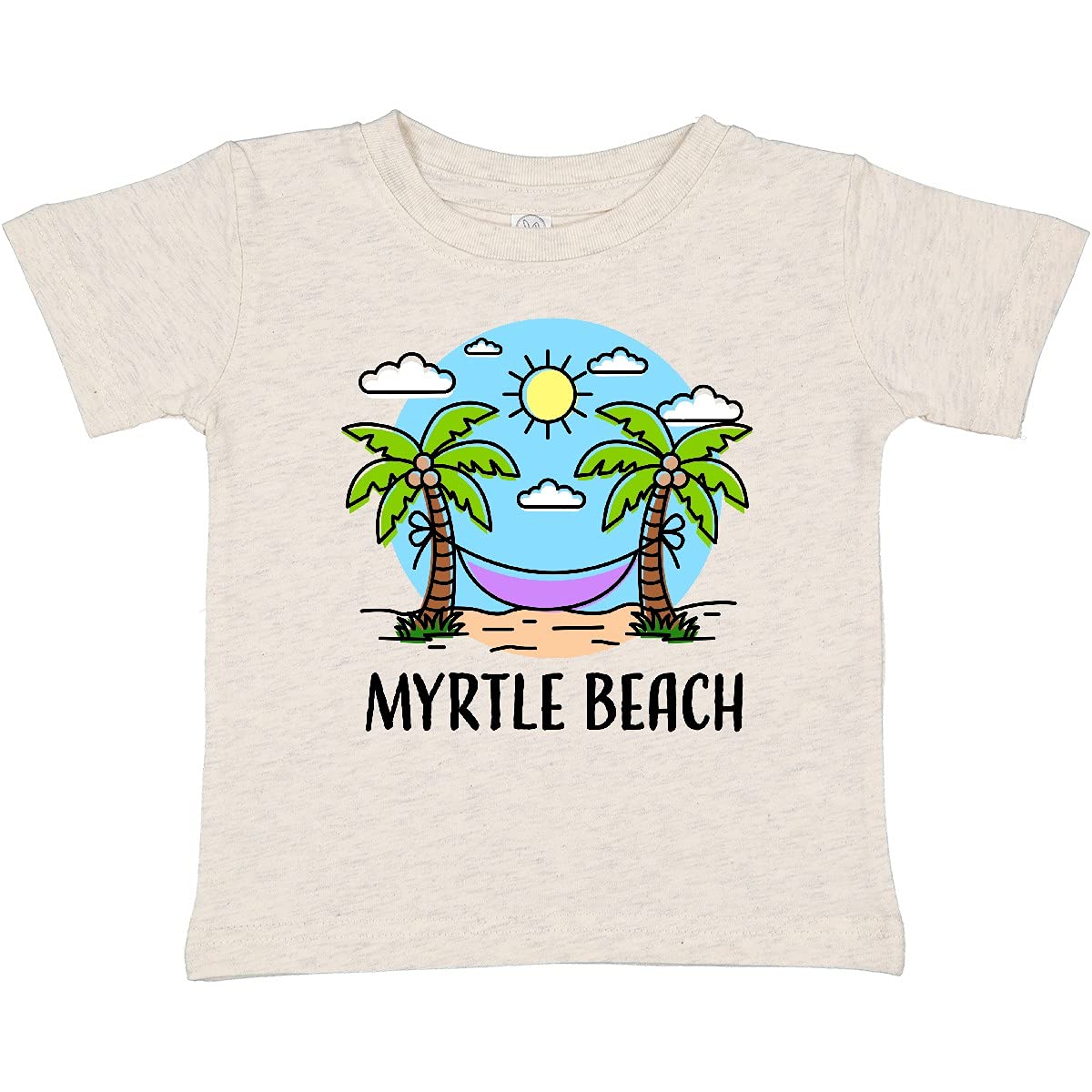 Inktastic Summer Vacation in Myrtle Beach Baby T-Shirt - Cute Graphic Tee for Boys & Girls - Soft Cotton Toddler Shirt - Beach Vacation Outfit for Kids - Perfect for Family Trips & Summer Holidays
